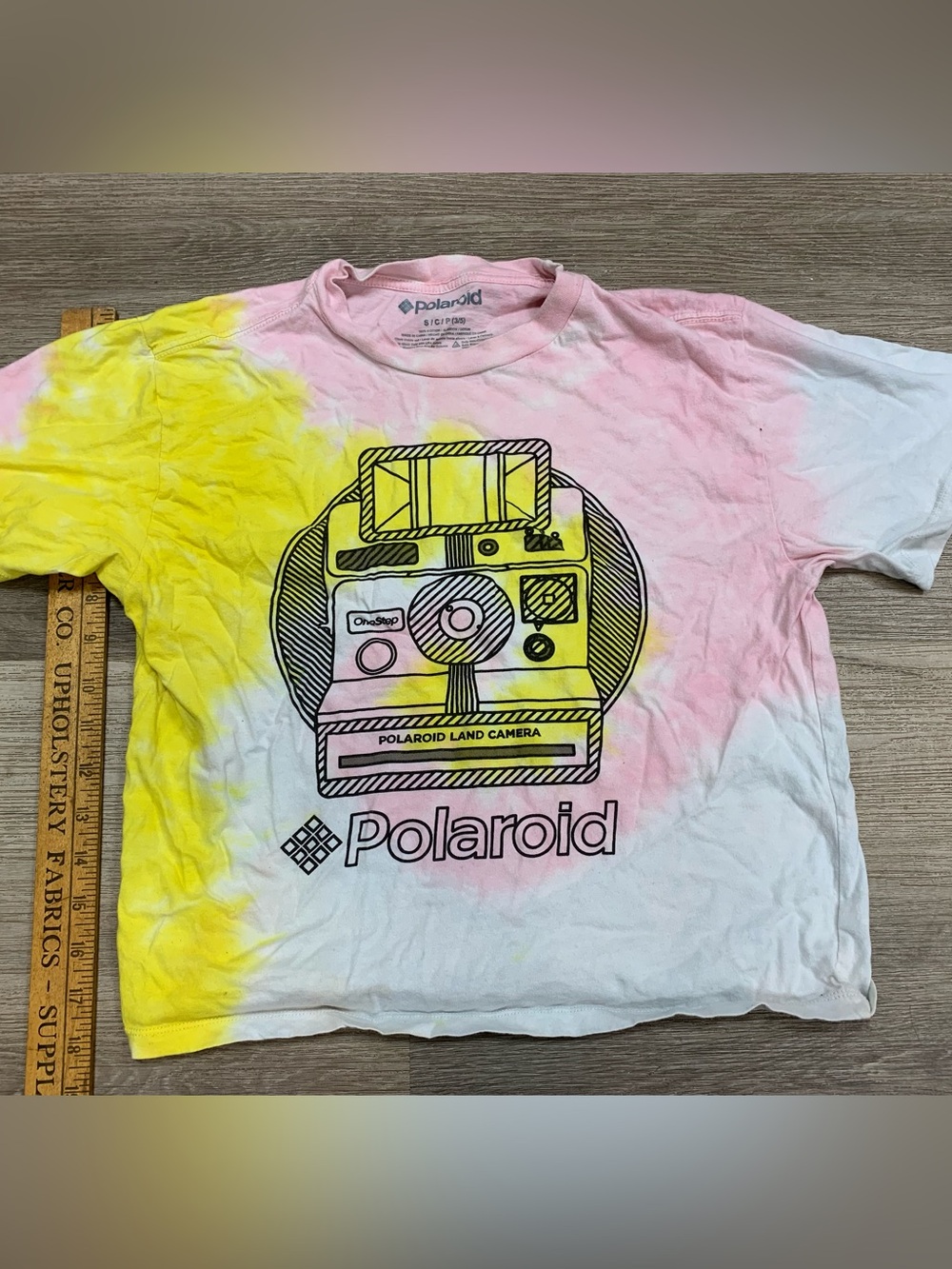 Polaroid Pink & White Tie-Dye Logo Tee